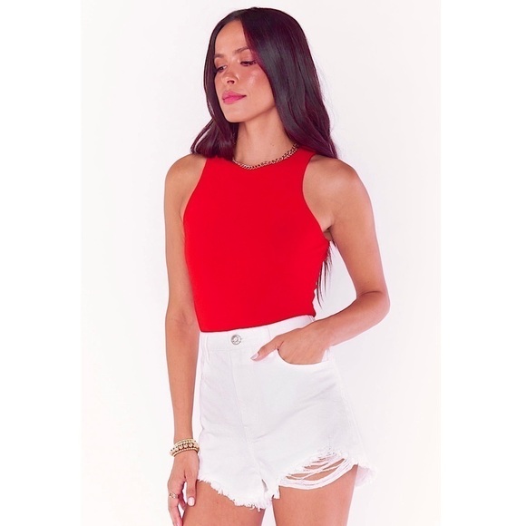 NWT RE/DONE X DANSKIN 90s Scoop Back Sleeveless Tank High Cut Thong Bodysuit S‎ - Picture 2 of 6